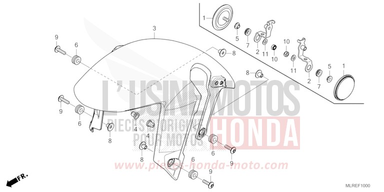 AILE AVANT de Hornet 500 PEARL HORIZON WHITE (NHB61) 2026